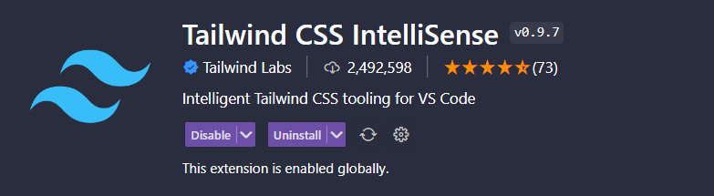 Tailwind CSS IntelliSense